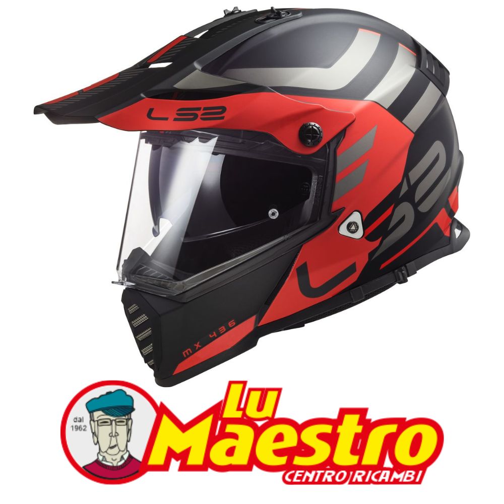 CASCO INTEGRALE LS2 MX436 PIONEER EVO ADVENTURER NERO ROSSO OPACO HELMET  FULL FACE RED WHITE – Lu Maestro – Centro Ricambi