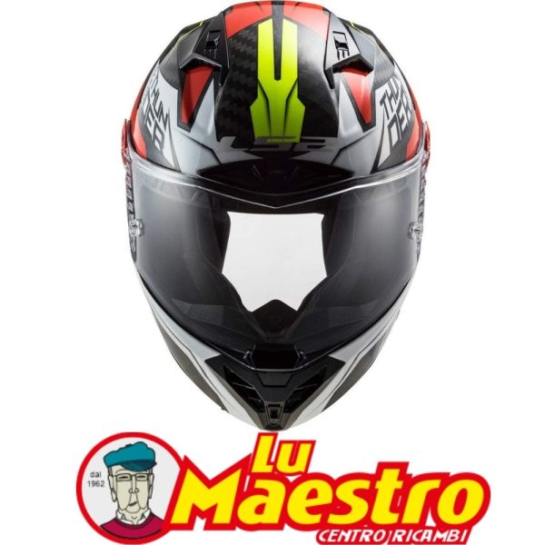 CASCO INTEGRALE IN CARBONIO LS2 FF805 THUNDER CHASE BIANCO ROSSO RACING HELMET