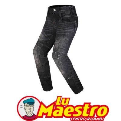Pantalone da Moto LS2 JEANS DAKOTA Uomo Nero con Kevlar Protezione Ginocchio