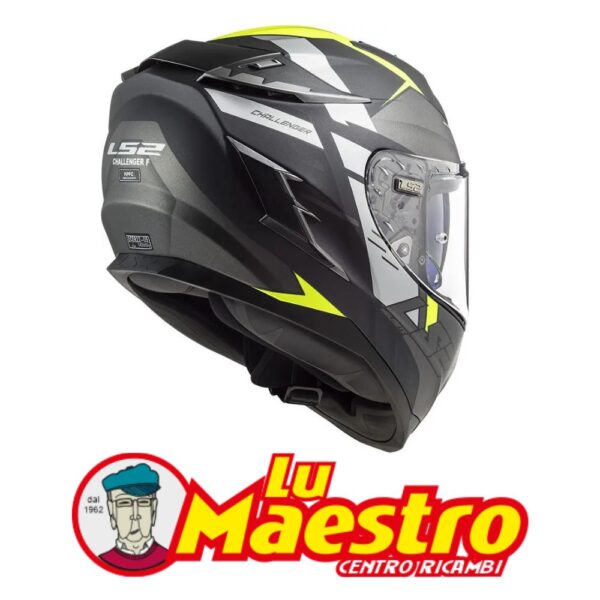 Casco Integrale in Fibra Doppia Visiera LS2 FF327 Challenger Aller Titanio Giallo Fiber Racing Helmet