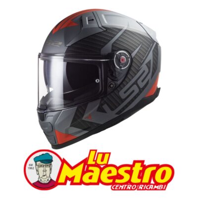 Casco Integrale in Fibra Doppia Visiera LS2 FF811 Vector II Splitter Titanio Arancio Fiber Racing Helmet