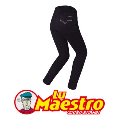 Pantalone da Moto Router LS2 Donna Nero Elasticizzato con Inserti Kevlar e Protezione Ginocchio