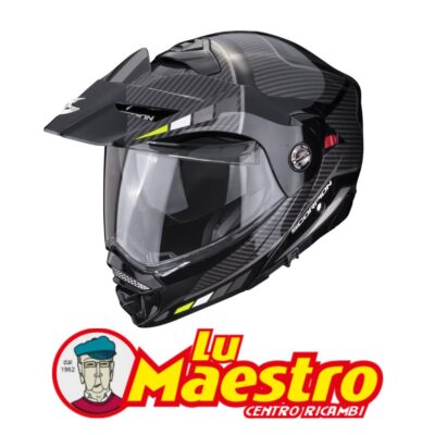 Casco Modulare Moto Scorpion Exo ADX-2 Nero Argento Giallo Helmet Flip-Up Black Silver Neon Yellow PJ