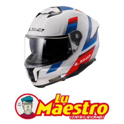 Casco Integrale Doppia Visiera LS2 FF808 STREAM II VINTAGE Blu Bianco Rosso Helmet FULL FACE Blue White Red