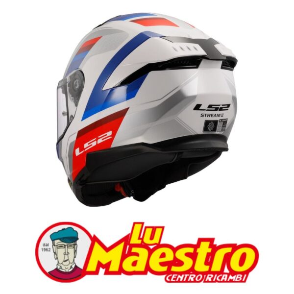 Casco Integrale Doppia Visiera LS2 FF808 STREAM II VINTAGE Blu Bianco Rosso Helmet FULL FACE Blue White Red