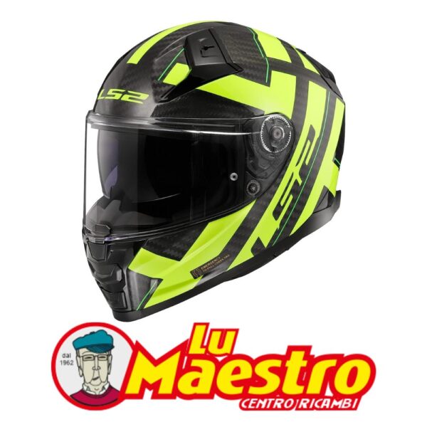 Casco Integrale in Carbonio Doppia Visiera LS2 FF811 Vector II Carbon Strong Yellow Racing Helmet ECE 22.06