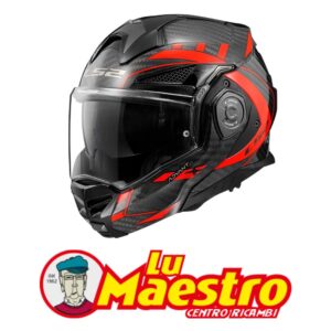 Casco Modulare in Carbonio LS2 FF901 Advant X Future Carbon Rosso Flip Up Helmet