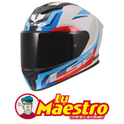 Casco per Moto Integrale LS2 FF820 Rapid III HYPER Bianco Rosso Blue
